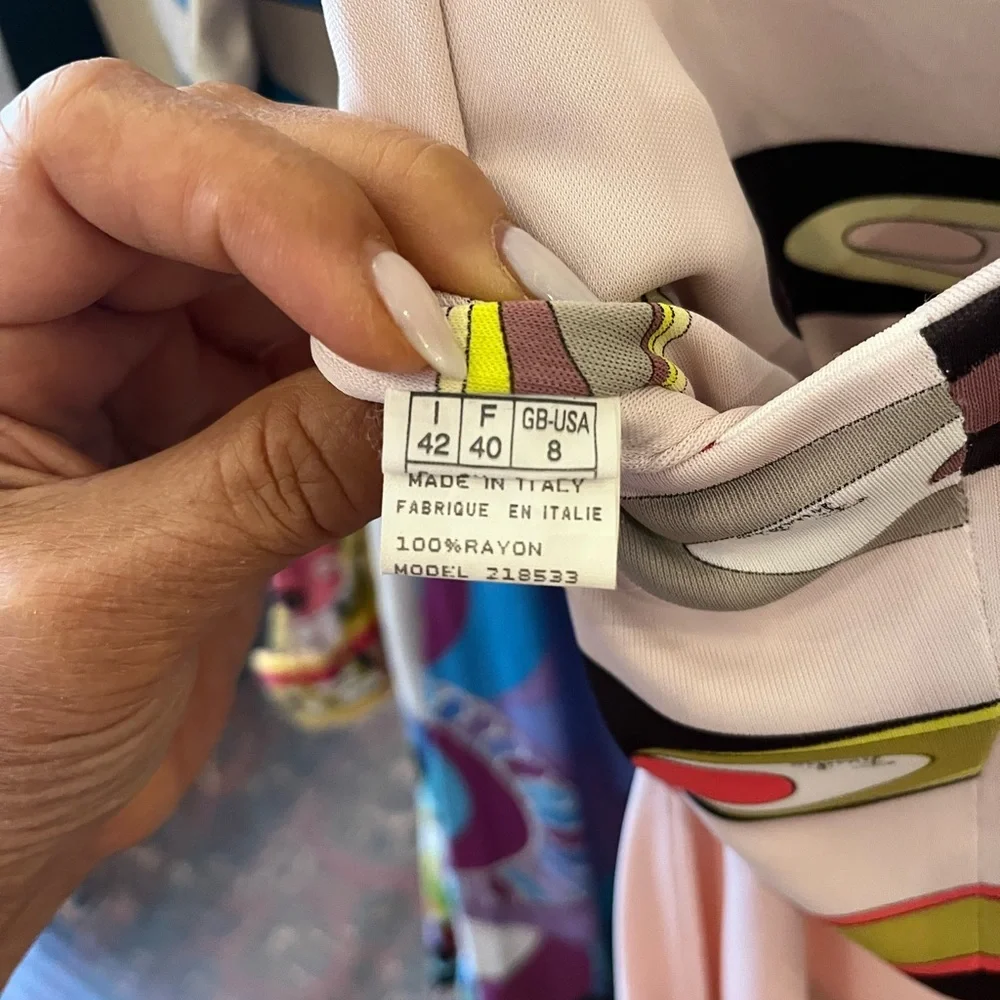 Emilio pucci signed rayon dress size US8 MADE in ITALY - Picture 4 of 4